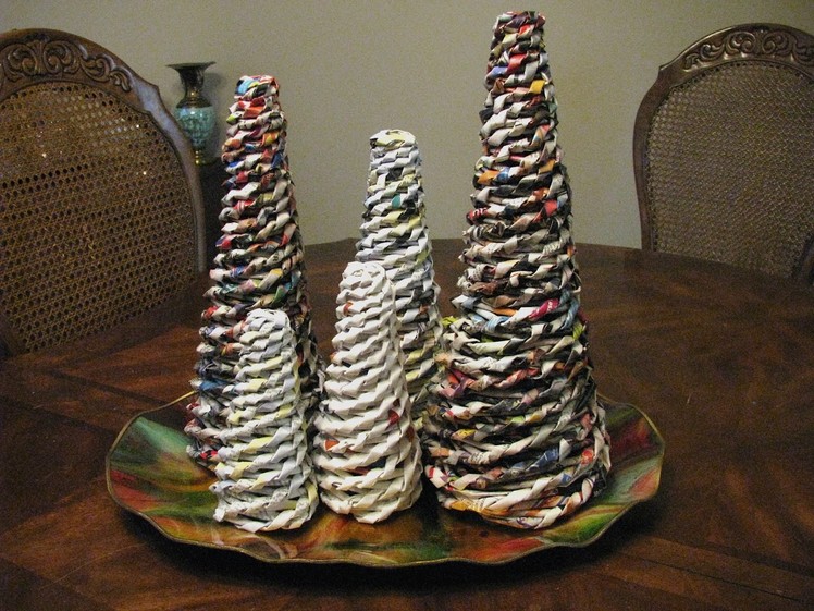 Rolled Paper Christmas Trees