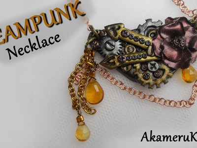 Steampunk Charm Necklace - Polymer clay tutorial