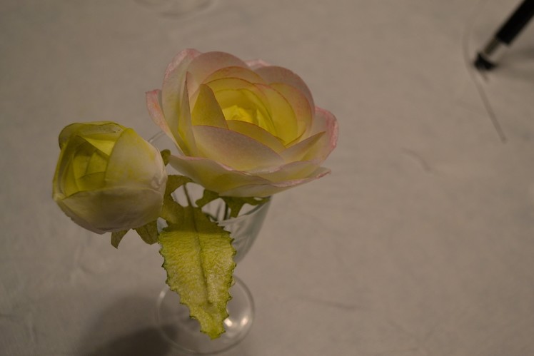 Wafer paper rose flower , cake decorating,rice paper leaf, peony.
