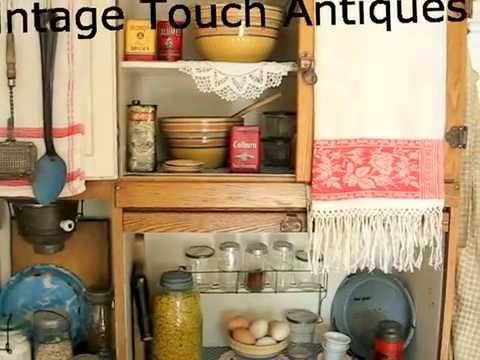 Antique Kitchen Display with Hoosier Cabinet