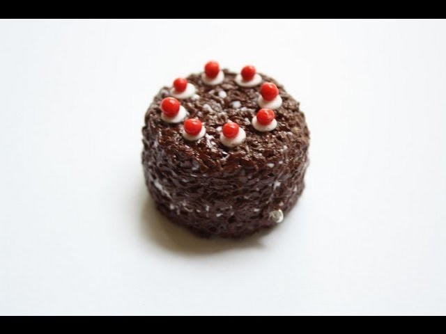 Black forest cake from Portal Polymer clay charm tutorial
