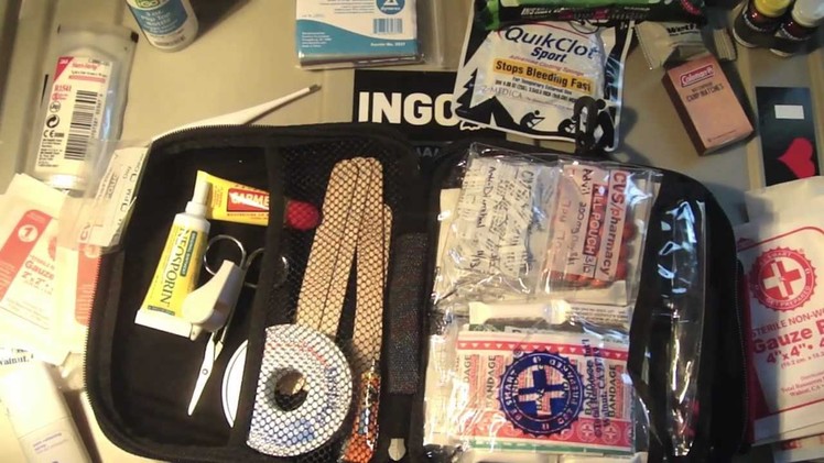 Emergency Outdoor First Aid Medical Kit & Contents Great for Camping Hiking Hunting Boating etc. 