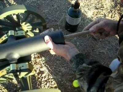 First firing of hand made 1.4 scale Civil War black powder golf ball cannon