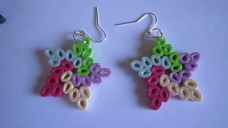 Handmade Jewelry - Paper Quilling Star Earrings (Not Tutorial)