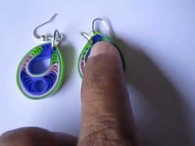 Handmade Jewelry - Paper Quilling Teardrops Earrings (Jaali Pattern 5)