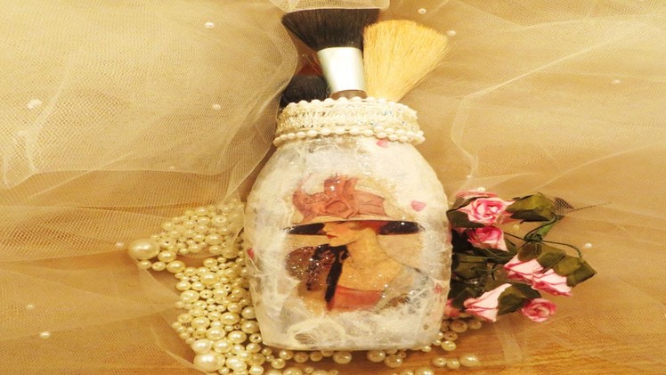 How to Decoupage a Jar Downton Abbey Inspired Glass Jar upcycle