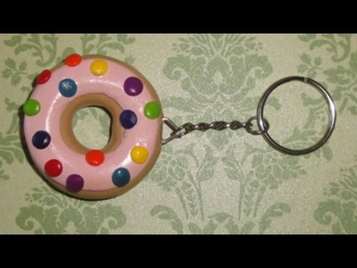 Making of a donut keychain from polymer clay