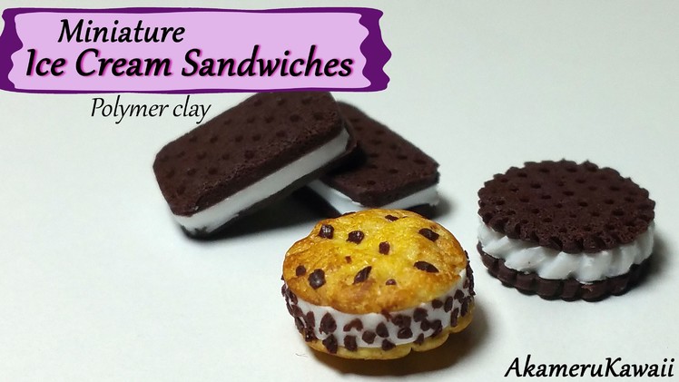 Miniature Ice Cream Sandwiches - Polymer Clay Tutorial