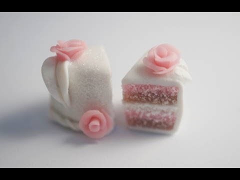 Pale Neapolitan Cake Tutorial, Polymer Clay Miniature Food Tutorial