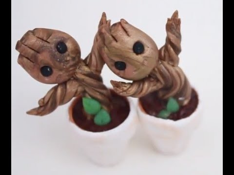 Polymer Clay Groot in a Pot (Guardians of the Galaxy)