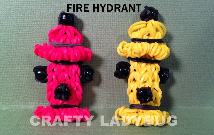 Rainbow Loom Charm FIRE HYDRANT How to Make by Crafty Ladybug