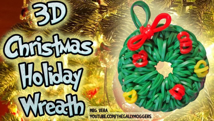 Rainbow Loom Tutorial Christmas Holiday Wreath Ornament Charm (LoomLess Design) - How To