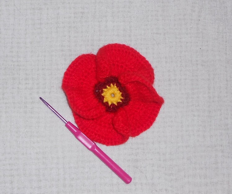 Uncinetto crochet fiore papavero Crochet poppy flower Ganchillo