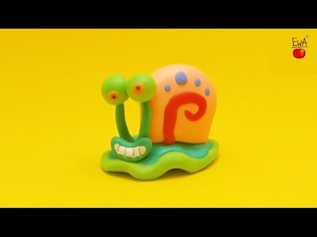 Gary the Snail - Gacuś - collab with The Icing Artist - polymer clay tutorial by Ewa