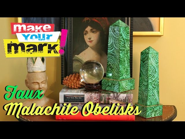 How to: Faux Malachite Obelisks