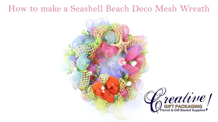 How to Make a Beach Themed Deco Mesh Wreath