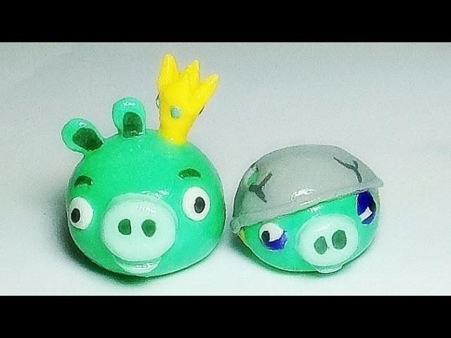 How to make Angry Birds Pig with Polymer Clay Tutorial (King Pig, Helmet Pig)