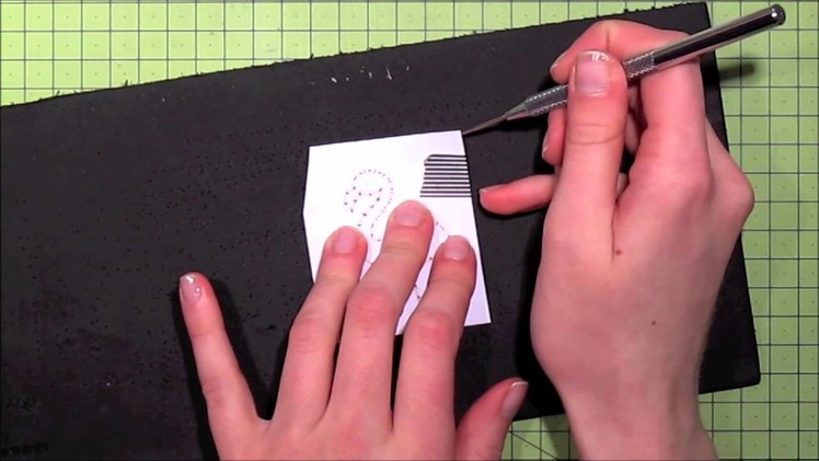 How to stitch on cards using a stamp as a template