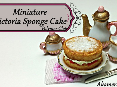 Miniature Victoria Sponge Cake - Polymer clay tutorial