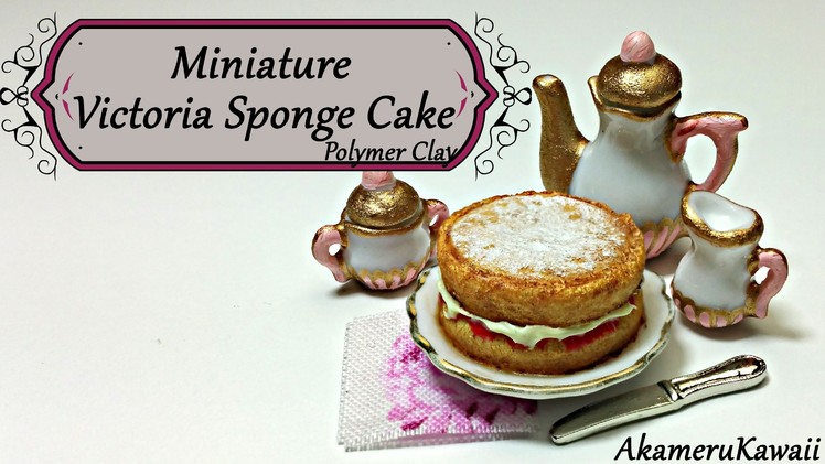 Miniature Victoria Sponge Cake - Polymer clay tutorial