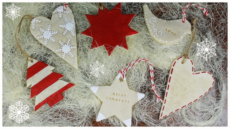 Salt dough recipe & Christmas Cookie Ornaments TUTORIAL (no polymer clay)