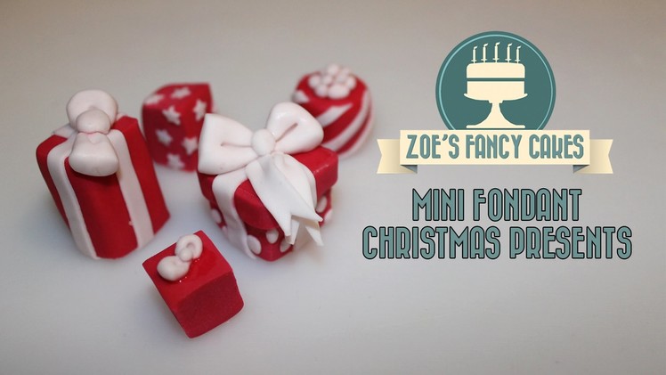 Fondant christmas presents mini cake toppers How To Decorating Tutorial