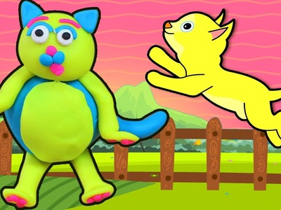 Fun with Play Doh | Learn How to make Play-Doh Cat | Easy DIY Play Doh Video by HooplaKidz How To