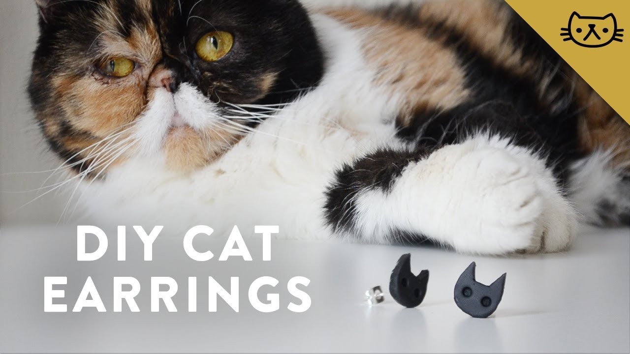 How to Make Polymer Clay Cat Earrings