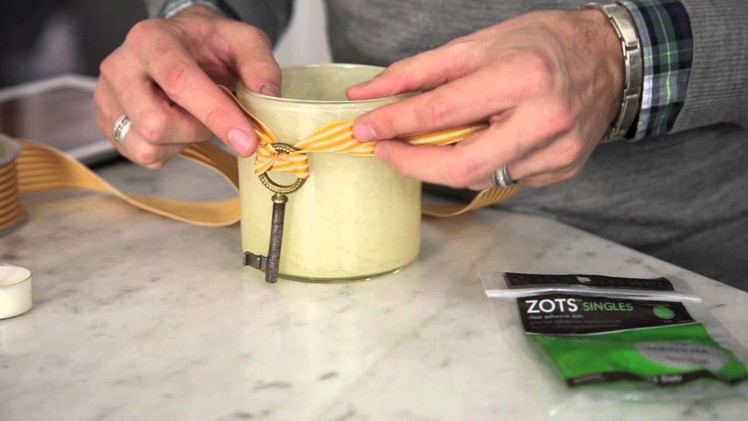 How To Re Use a Candle Glass Using a Vintage Key