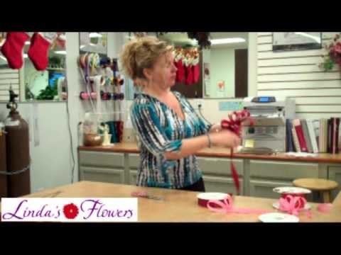 Linda's Flowers - Making Bow From Satin Ribbon