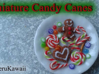 Miniature Candy cane, Christmas sweets and gumdrops - 1:12 scale polymer clay doll food