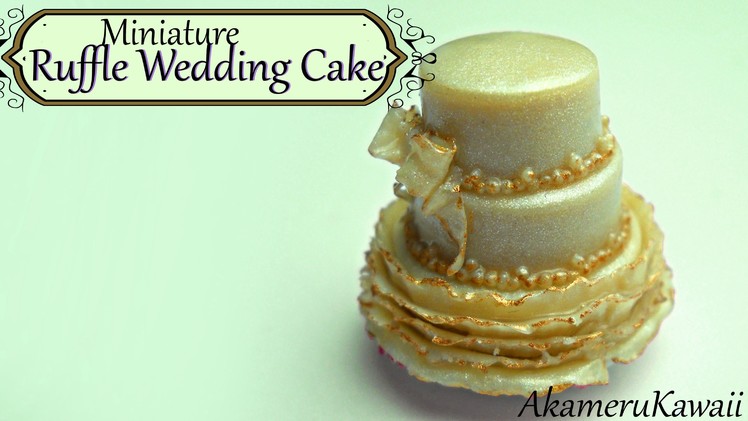 Miniature ruffle wedding cake - Polymer clay tutorial