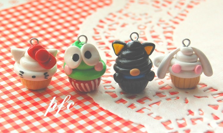 Sanrio Character Inspired Cupcake Charms {Polymer Clay Charm Update}
