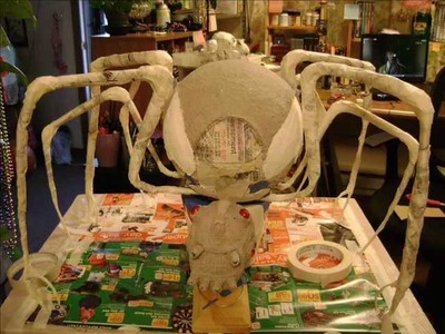 Second Spider from paper mache