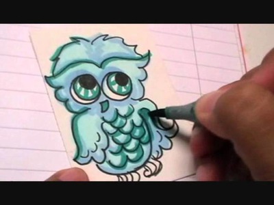Copic ATC  : The little owl. 