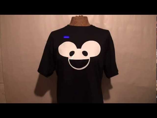 DeadMau5 T- Shirt GLOW in the DARK Laser LIGHT T SHIRT AWESOME Glow RAVE Club House DANCE SKRILLEX