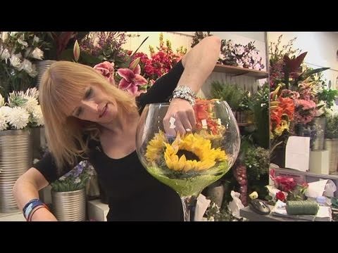How To Arrange Sunflowers In A Wine Glass