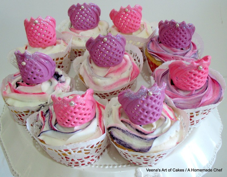 How to make Gum Paste Tiara cupcake Toppers