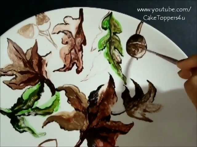 Painting on Ceramic Dinner Plates. Perfect Fall.Holiday Decoration - step by step tutorial