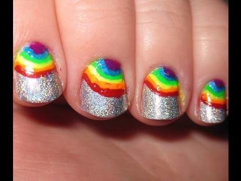Rainbow Holographic Nails & review of Migi Nail Art Pens