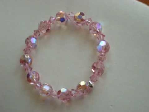 Swarovski light roseAB stretchy bracelet