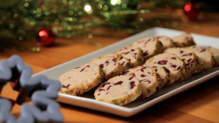Cranberry Pistachio Shortbread Cookies | Christmas Cookies