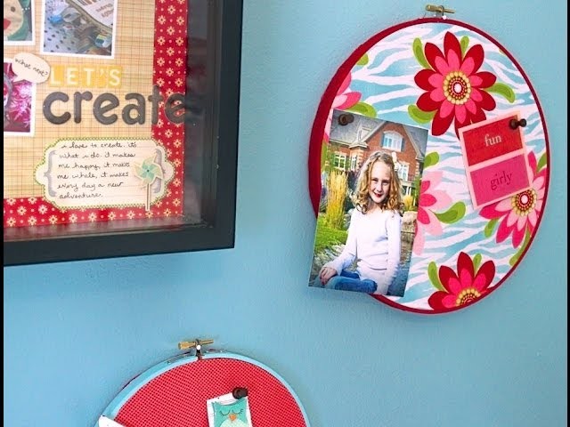 DIY Bulletin Boards from Embroidery Hoops