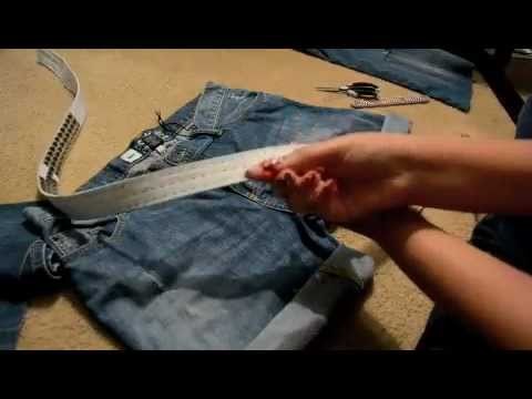 DIY: from jeans to shorts w. studs and destroy