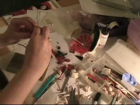How to make Geisha Asian Hair on a Polymer Clay Figurine