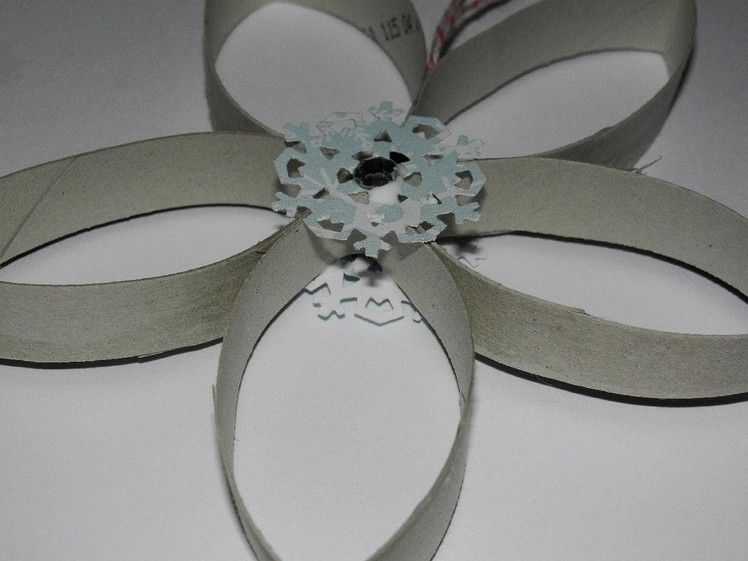 Ornament made from a Toilet Paper Roll - Snowflake Ornament