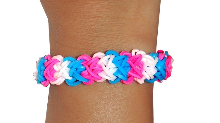 Rainbow Loom Double X Bracelet tutorial How to make D.I.Y Loom Bands armband step by step