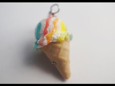 Rainbow Ice Cream Tutorial, Polymer Clay Miniature Food Tutorial