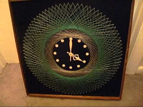 Vintage 70's String Art Clock