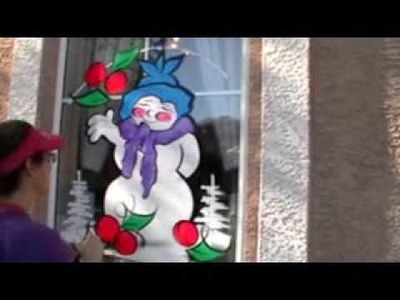 Christmas Holiday  Window Painting PerfectSigns.com by Kim Cooper